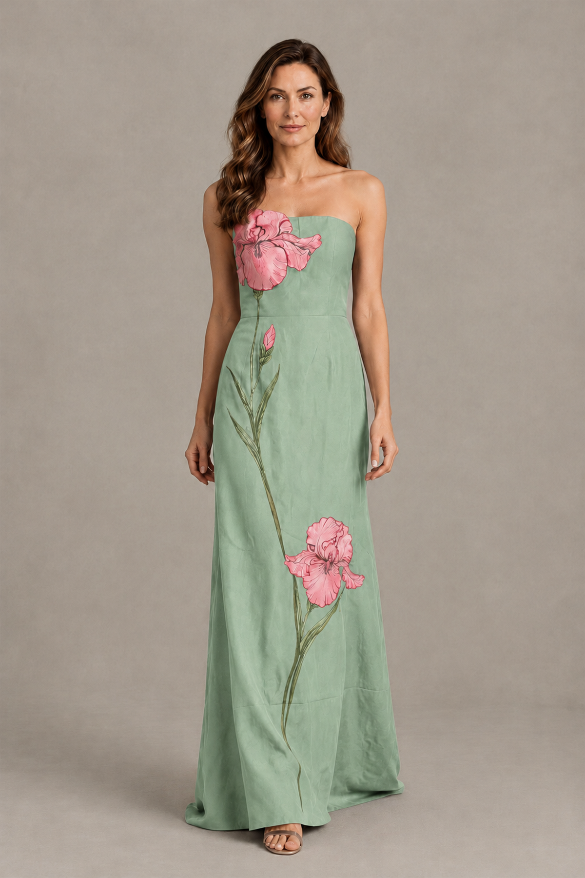 BOLODOO Sage Green Strapless Floral Mother of the Bride Gown - Sage Green - Sage Green_04