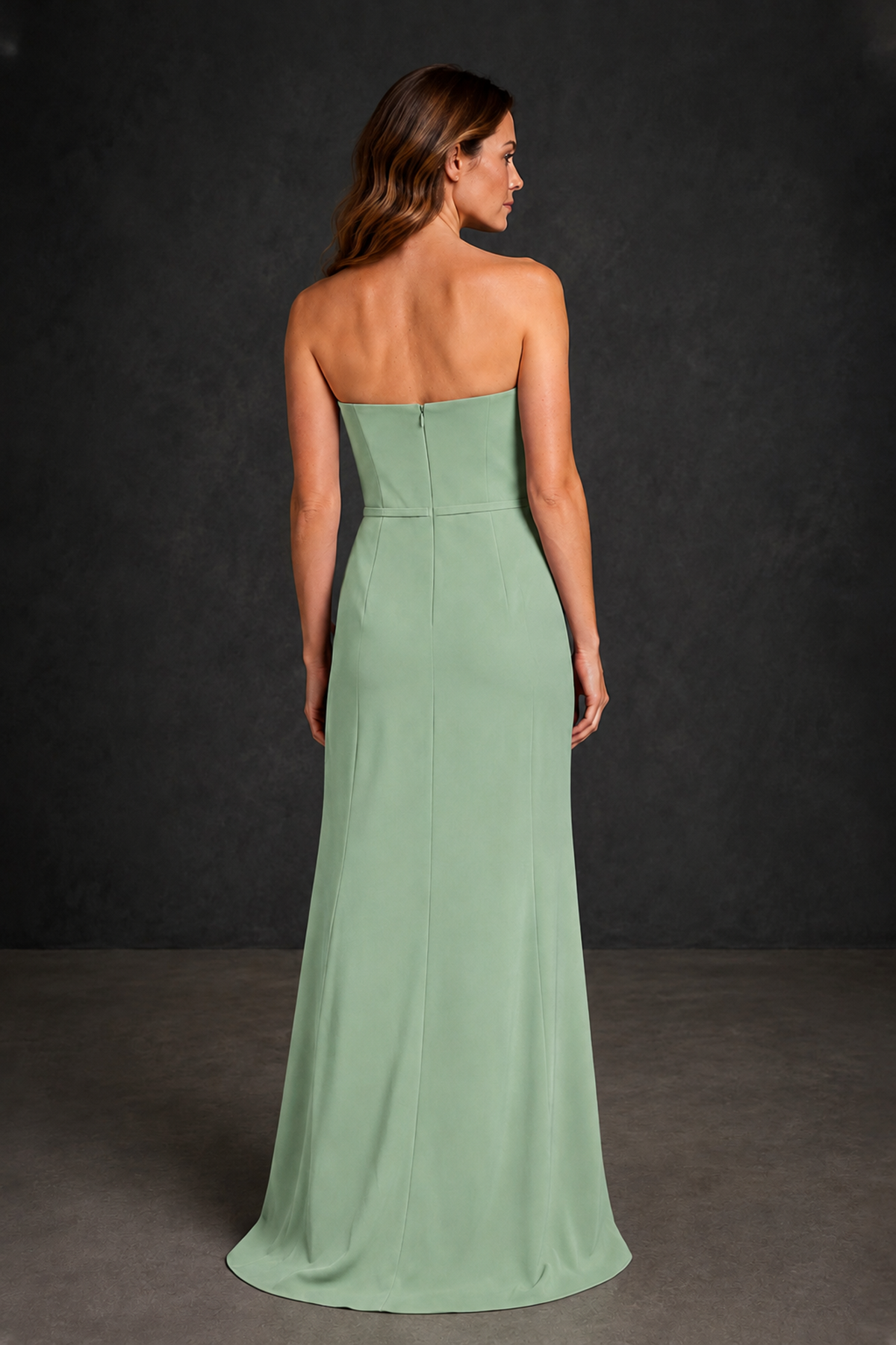 BOLODOO Sage Green Strapless Mother of the Bride Dress with Ruffle Detail - Sage Green - Sage_Green_2