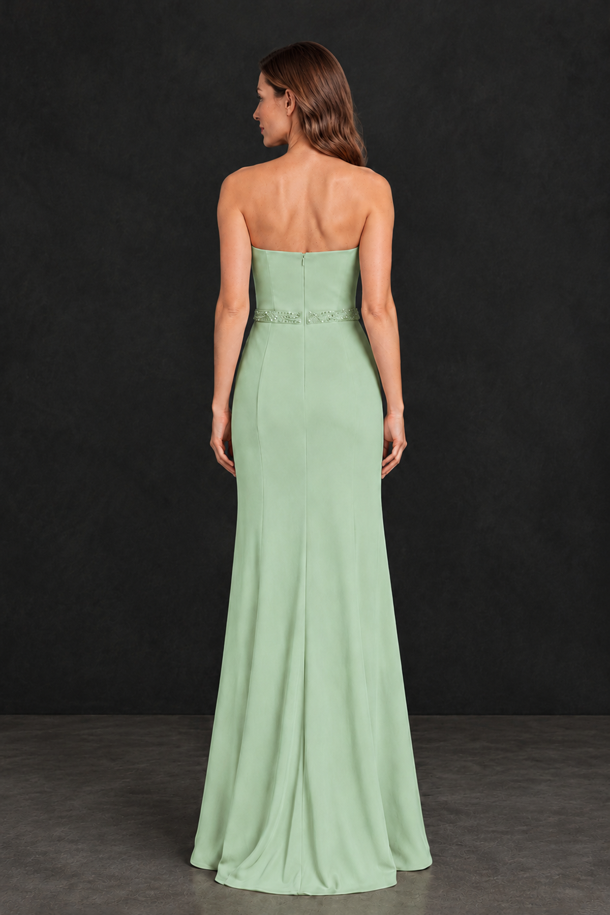 BOLODOO Sage Green Strapless Mother of the Bride Dress with 3D Floral Appliques - Sage Green - Sage_Green_2