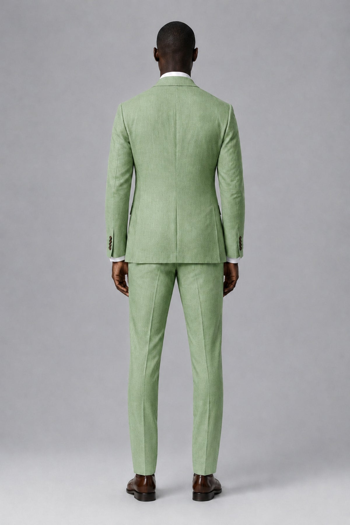 Men's Sage Green Two-Piece Notch Lapel Suit - Sage Green - Sage Green_3