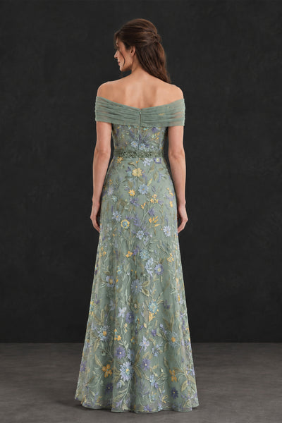 BOLODOO Sage Green Off-the-Shoulder Floral Mother of the Bride Dress - Sage Green - Sage Green (2)