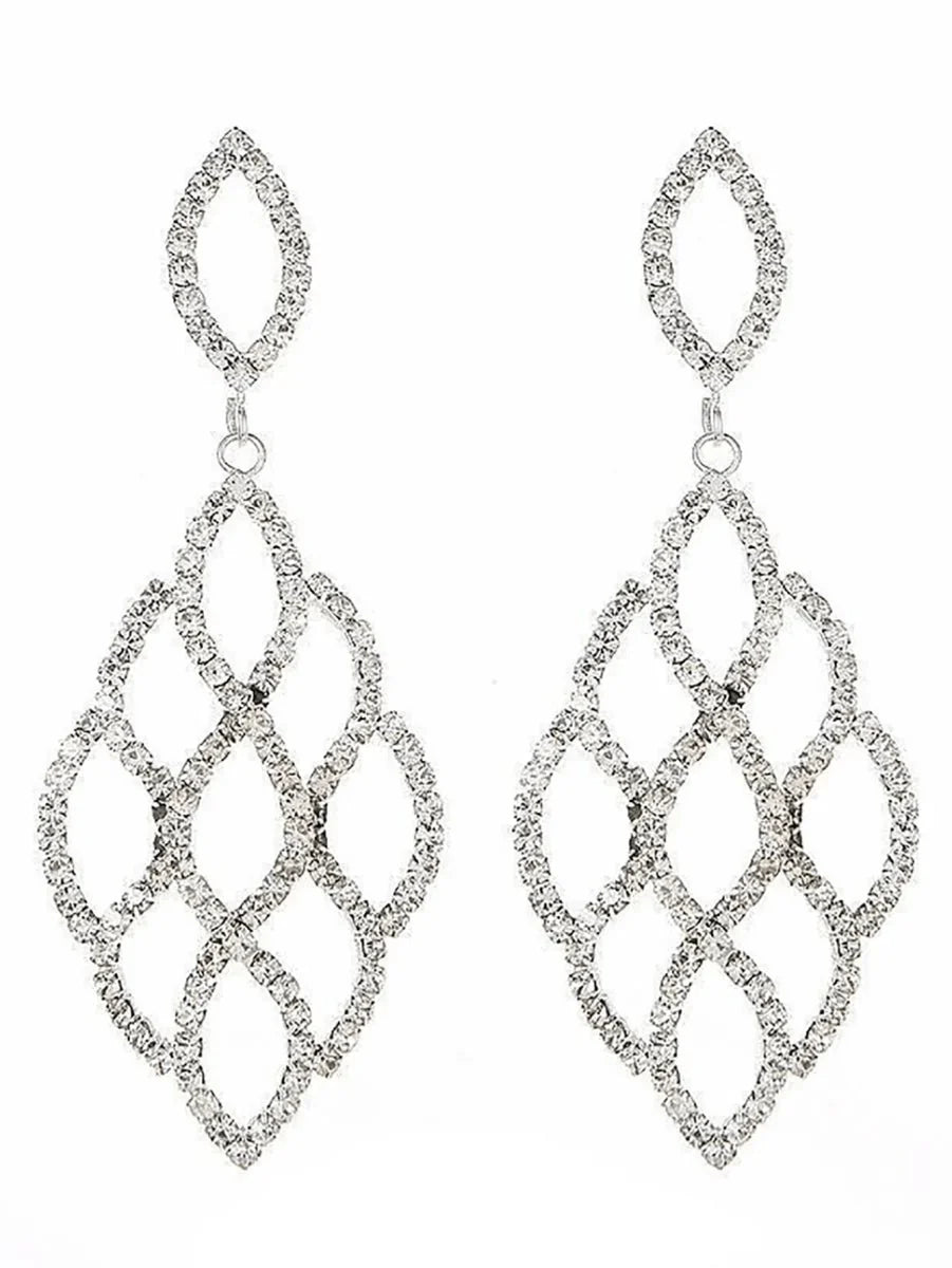 Silver Cutout Leaf Unique Earrings