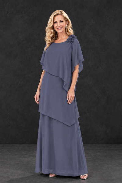 BOLODOO Stormy Blue Tiered Flutter Sleeve Mother of the Bride Maxi Dress - Stormy Blue - Stormy Blue_1