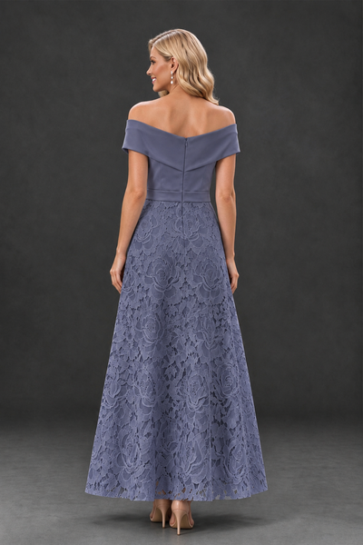 BOLODOO Stormy Blue Off-the-Shoulder Floral A-Line Mother of the Bride Dress - Stormy Blue - Stormy Blue_2