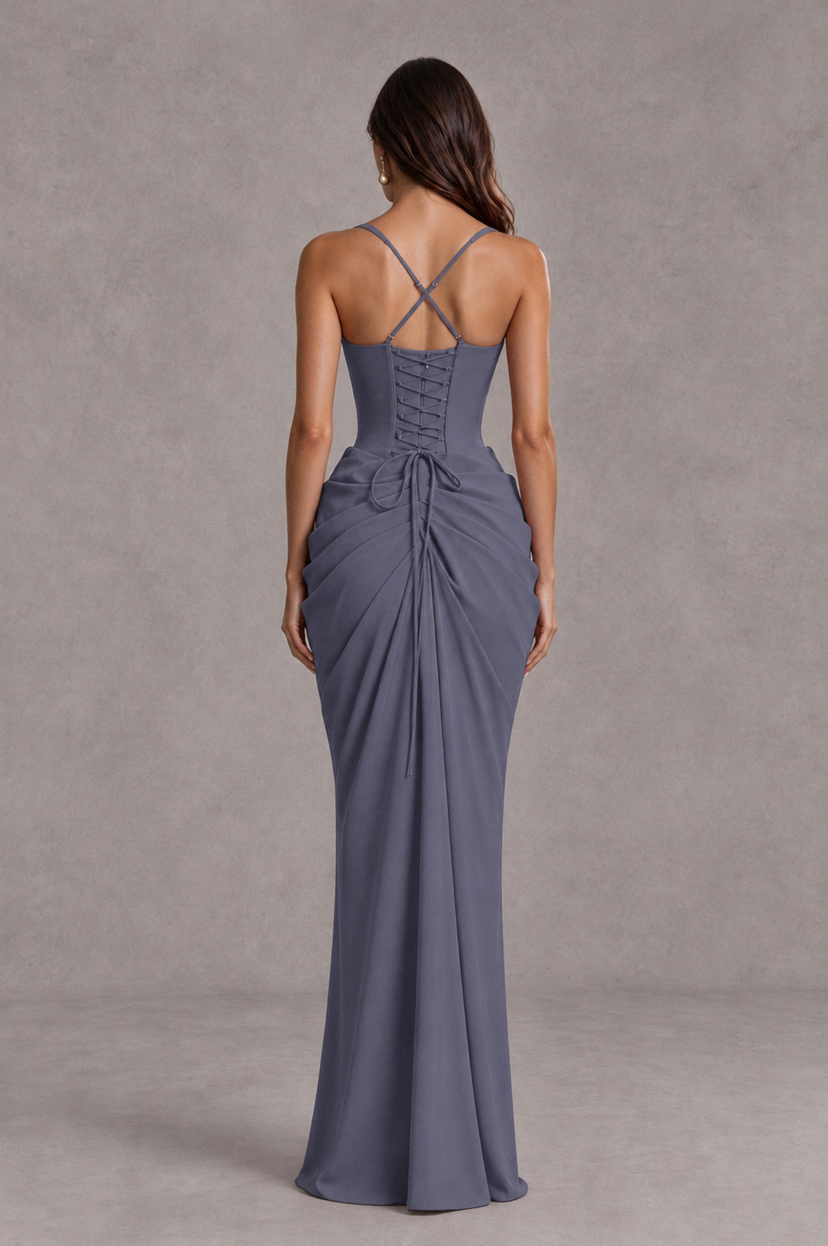 BOLODOO Stormy Blue Sweetheart Ruched Lace-Up Back Evening Gown - Stormy Blue - Stormy_Blue_2