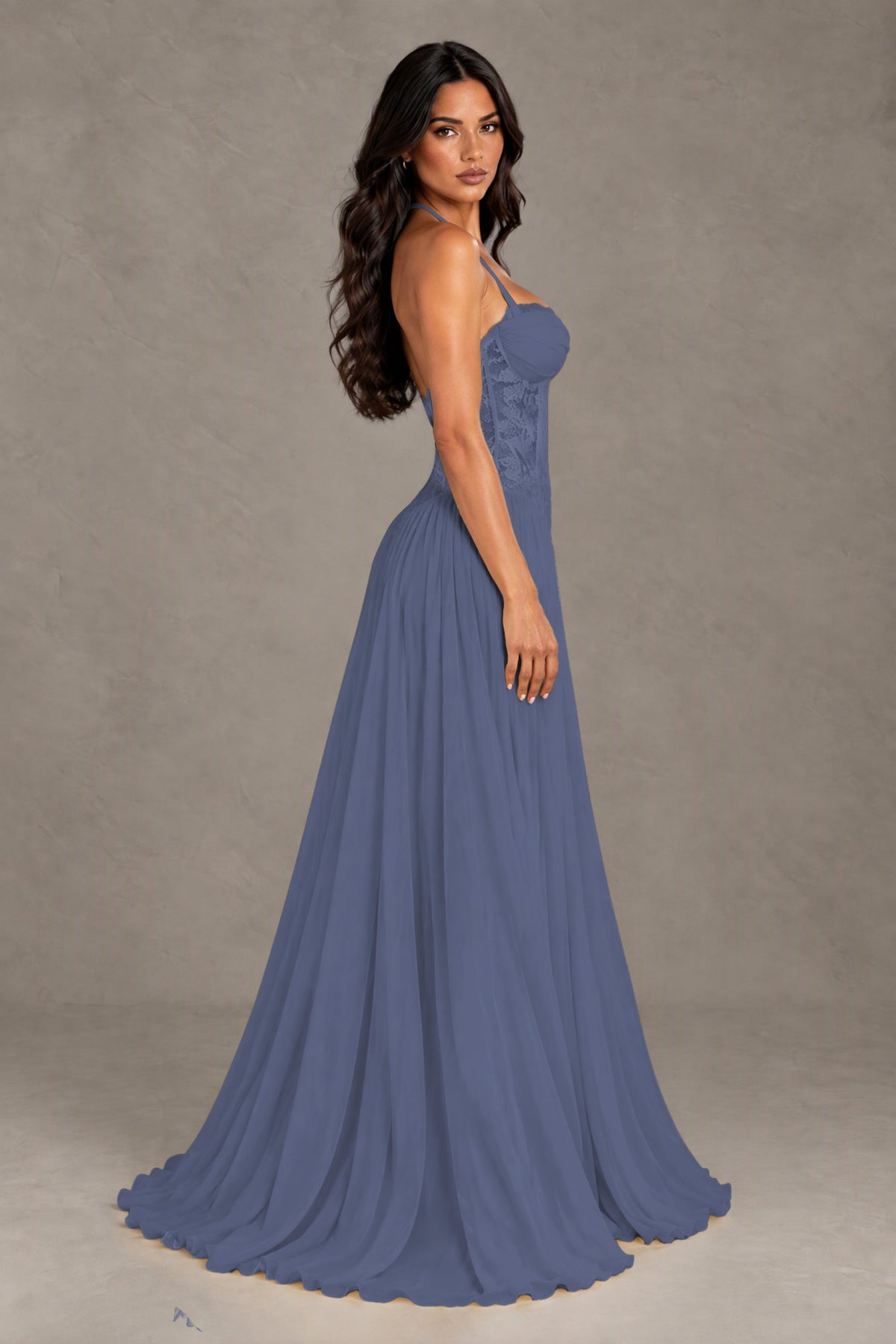 BOLODOO Stormy Blue Lace Corset Halter Maxi Gown – Backless A-Line Formal Dress - Stormy Blue - Stormy Blue(3)