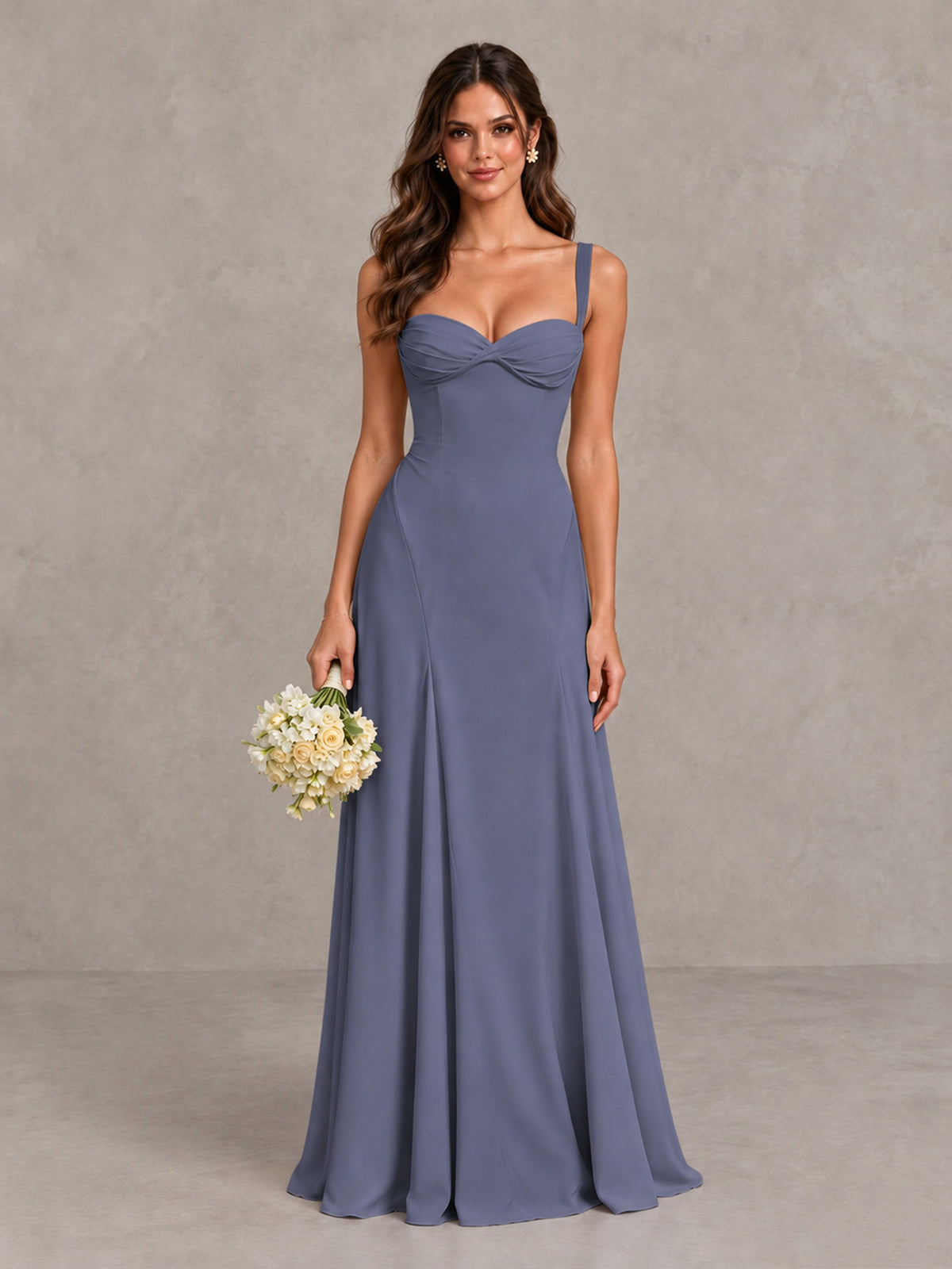 BOLODOO Stormy Blue Sweetheart Lace-Up Back Bridesmaid Dress - Stormy Blue - Stormy Blue (1)
