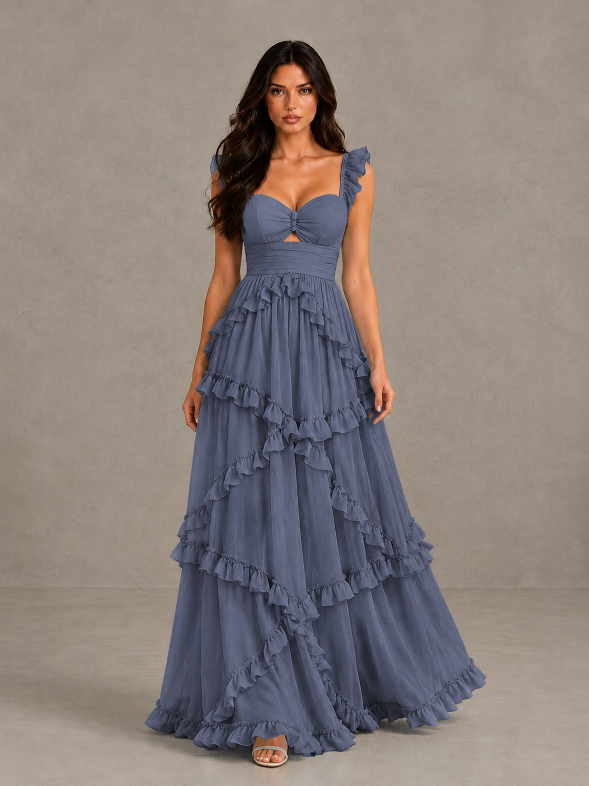 BOLODOO Stormy Blue Ruffle A-Line Prom Dress with Open Back - Stormy Blue - Stormy Blue (1)