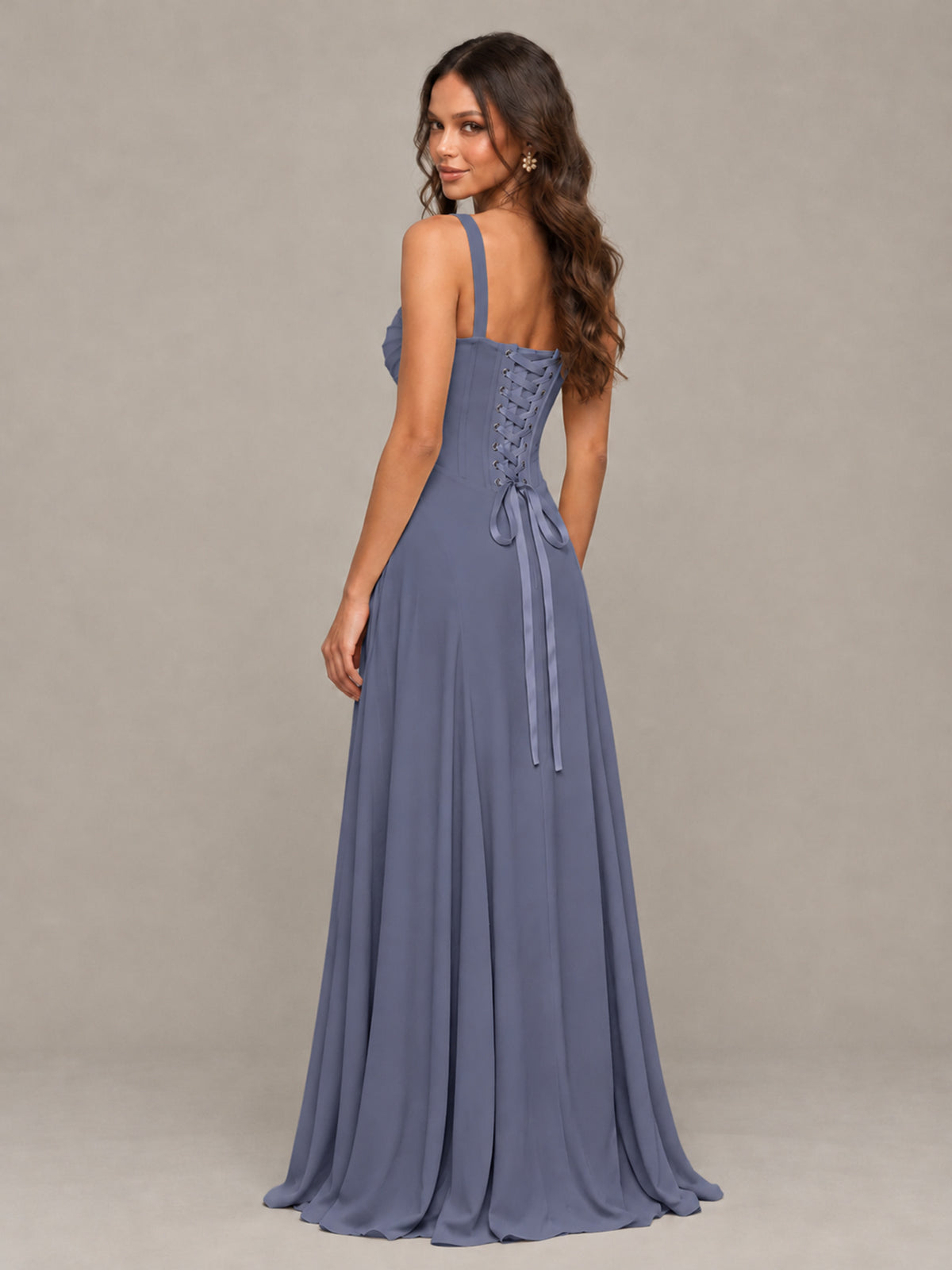 BOLODOO Stormy Blue Sweetheart Lace-Up Back Bridesmaid Dress - Stormy Blue - Stormy Blue (2)