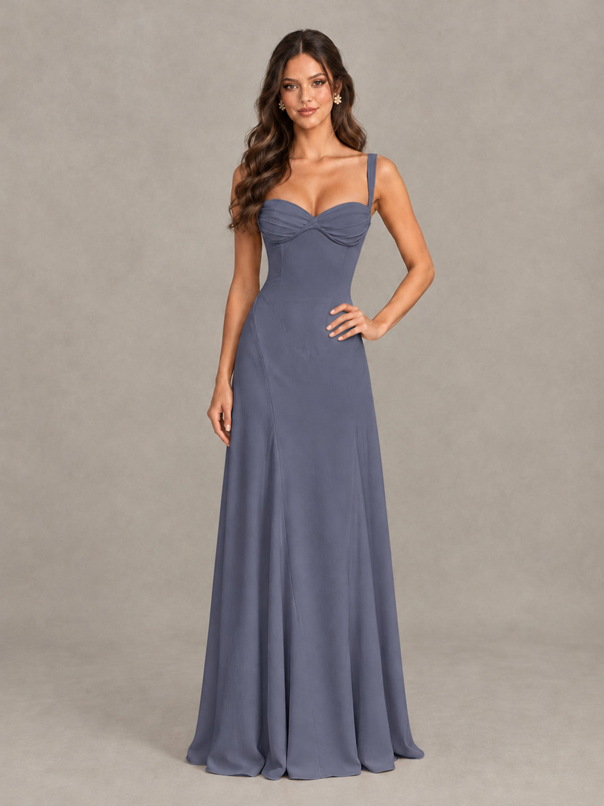 BOLODOO Stormy Blue Sweetheart Lace-Up Back Bridesmaid Dress - Stormy Blue - Stormy Blue (4)