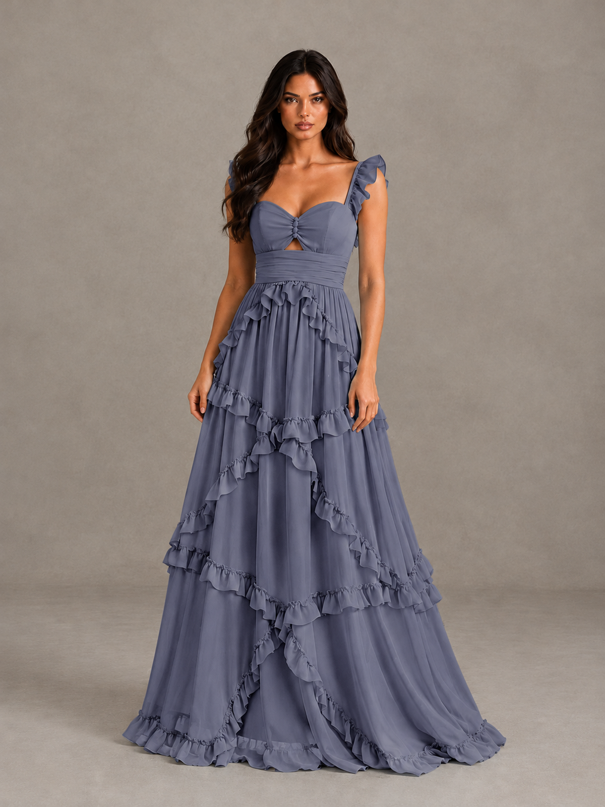 BOLODOO Stormy Blue Ruffle A-Line Prom Dress with Open Back - Stormy Blue - Stormy Blue (4)