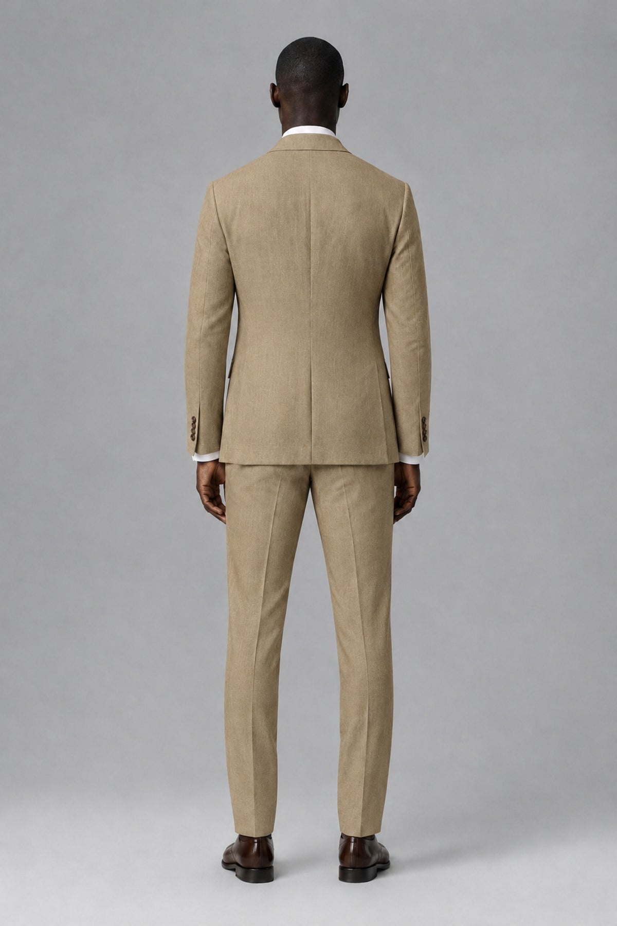 Men's Tan Two-Piece Notch Lapel Suit - Tan - Tan_3