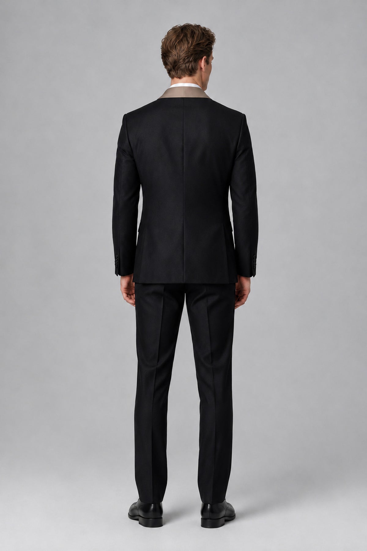 Bolodoo Men's Taupe 3-Piece Shawl Lapel Tuxedo Suit - Taupe - Taupe_3