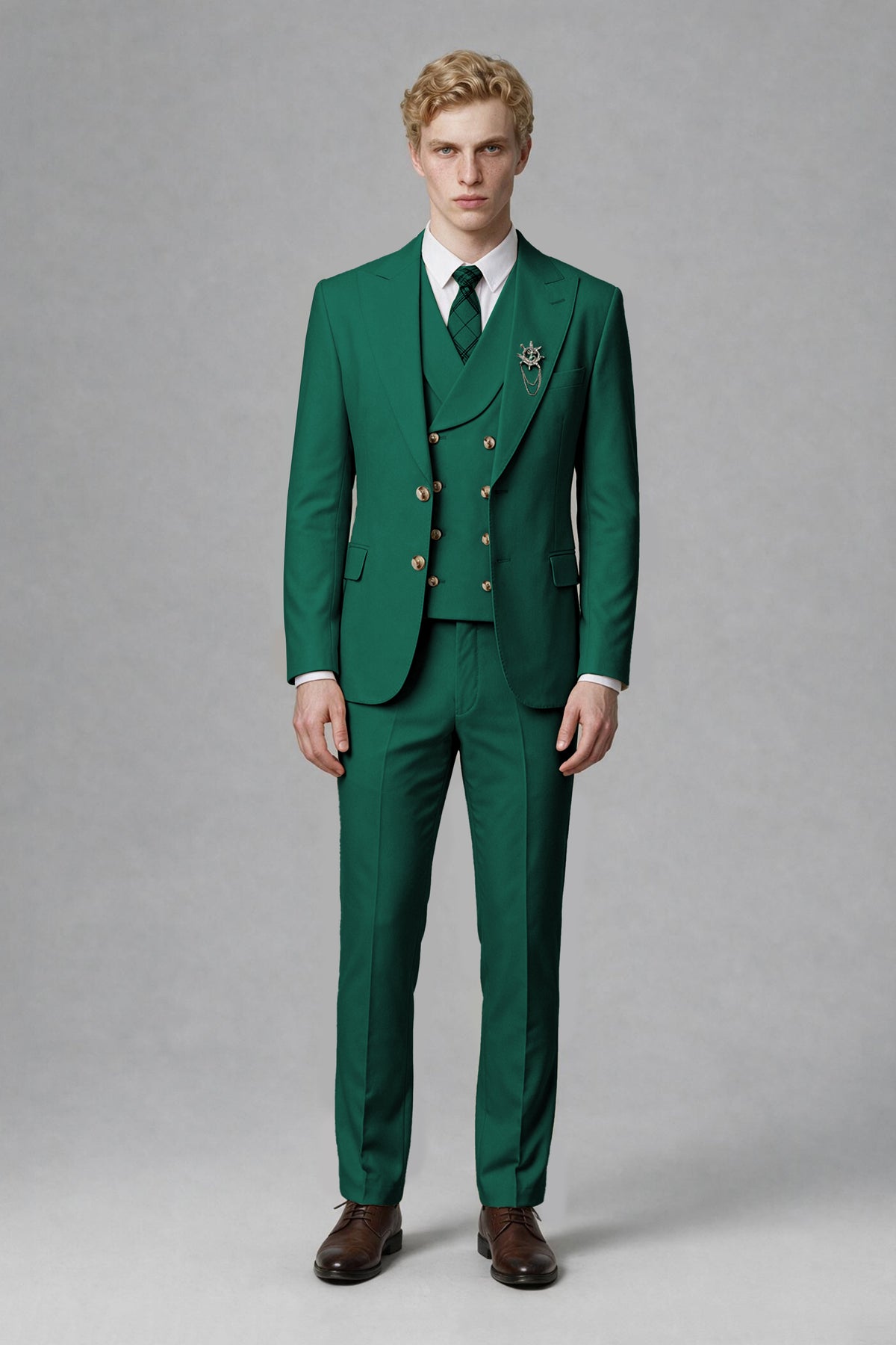 BOLODOO Men's Teal Two-Piece Wedding Suit – Jacket & Trousers - Teal