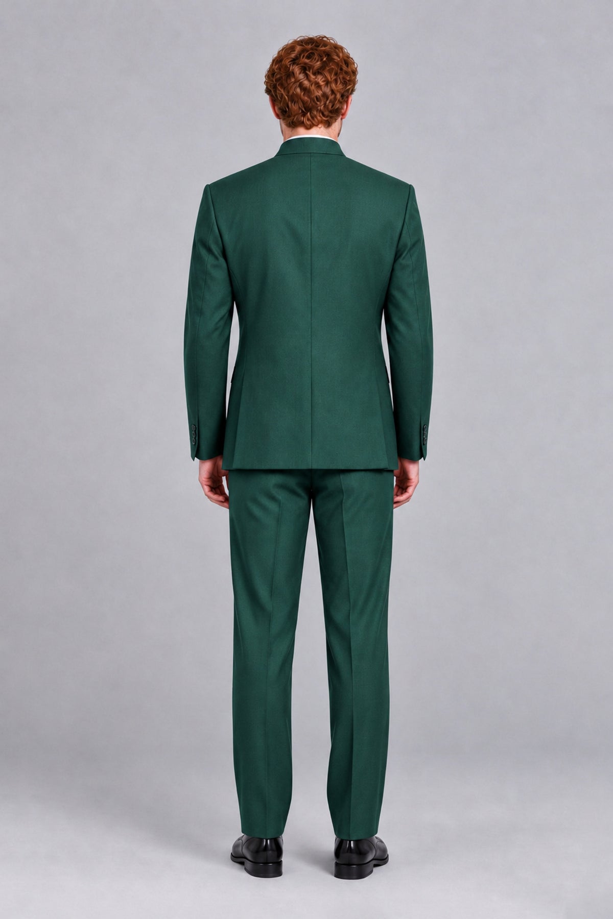 BOLODOO Men's Teal Mandarin Collar Two-Piece Suit - Teal - Teal_3