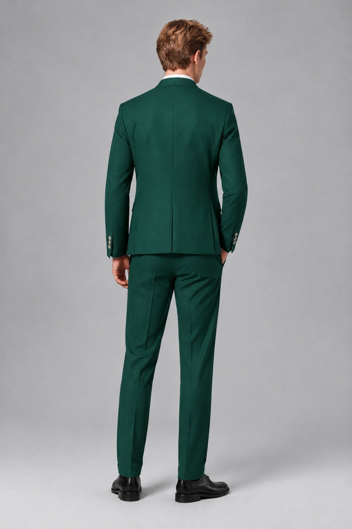 Bolodoo Men's Teal Mandarin Collar 3-Piece Suit – Jacket, Vest & Trousers - Teal - Teal_3