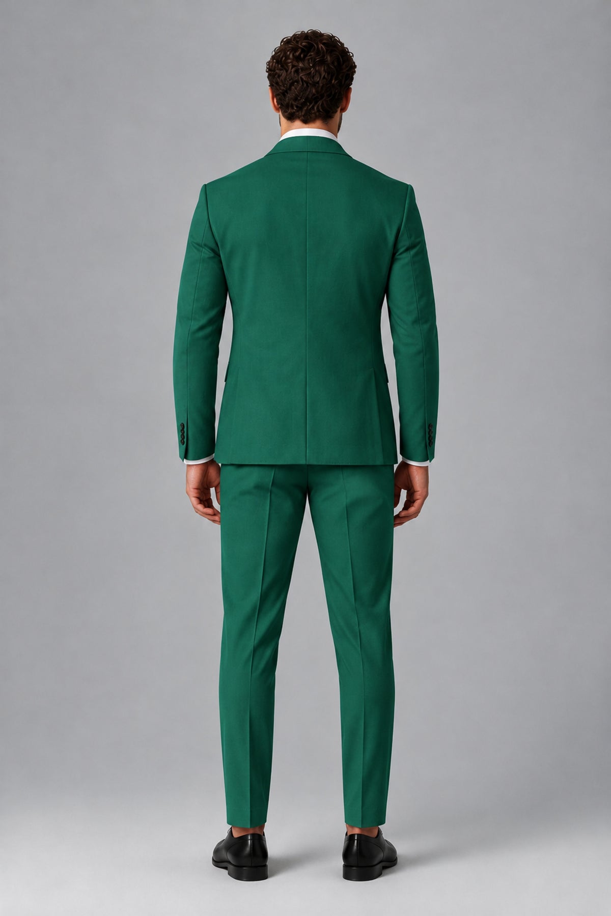 Bolodoo Men's Teal Two-Piece Suit with Notch-Lapel Jacket & Trousers - Teal - Teal_3