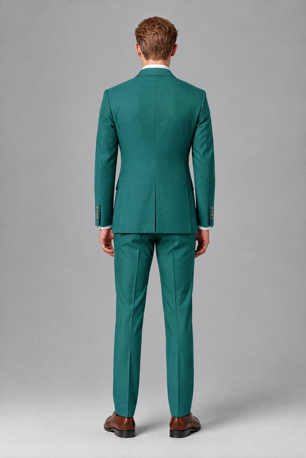 Bolodoo Men's Teal Double-Breasted 2-Piece Wedding Suit - Teal - Teal (3)