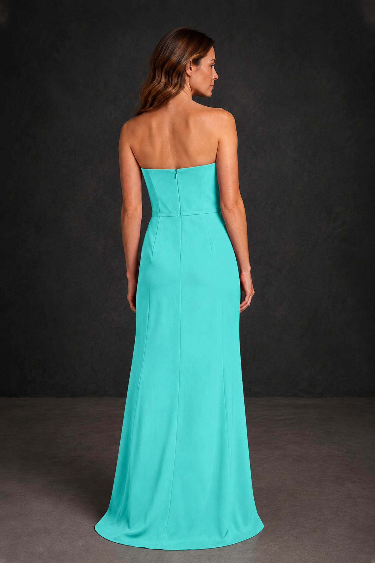 BOLODOO Turquoise Strapless Mother of the Bride Dress with Ruffle Detail - Turquoise - Turquoise_2