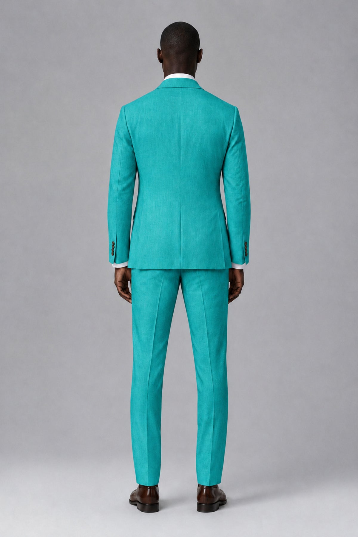 Men's Turquoise Two-Piece Notch Lapel Suit - Turquoise - Turquoise_3