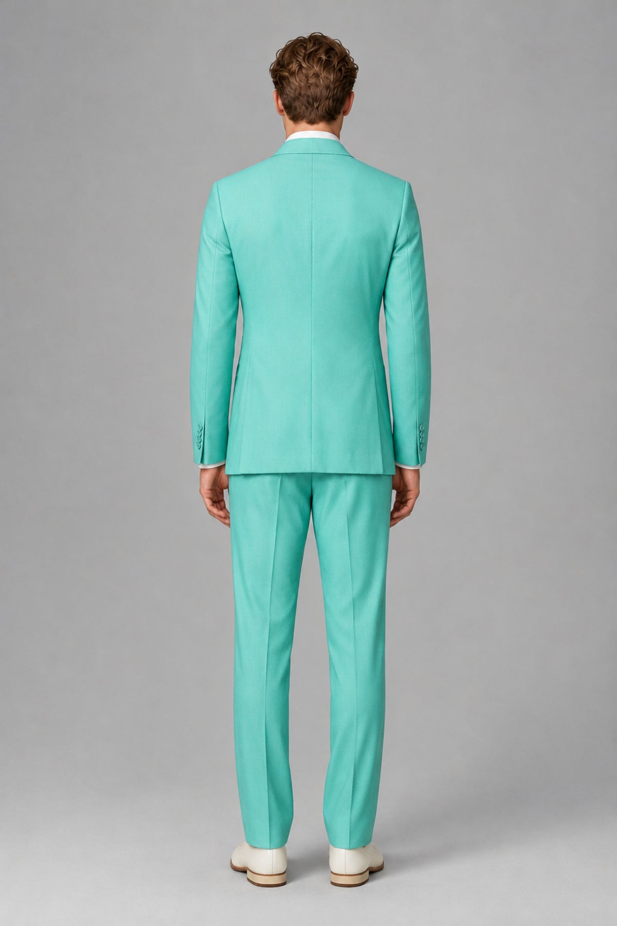 Bolodoo Men's Turquoise Wrap Tie-Waist Two-Piece Suit – Jacket & Trousers - Turquoise - Turquoise_3