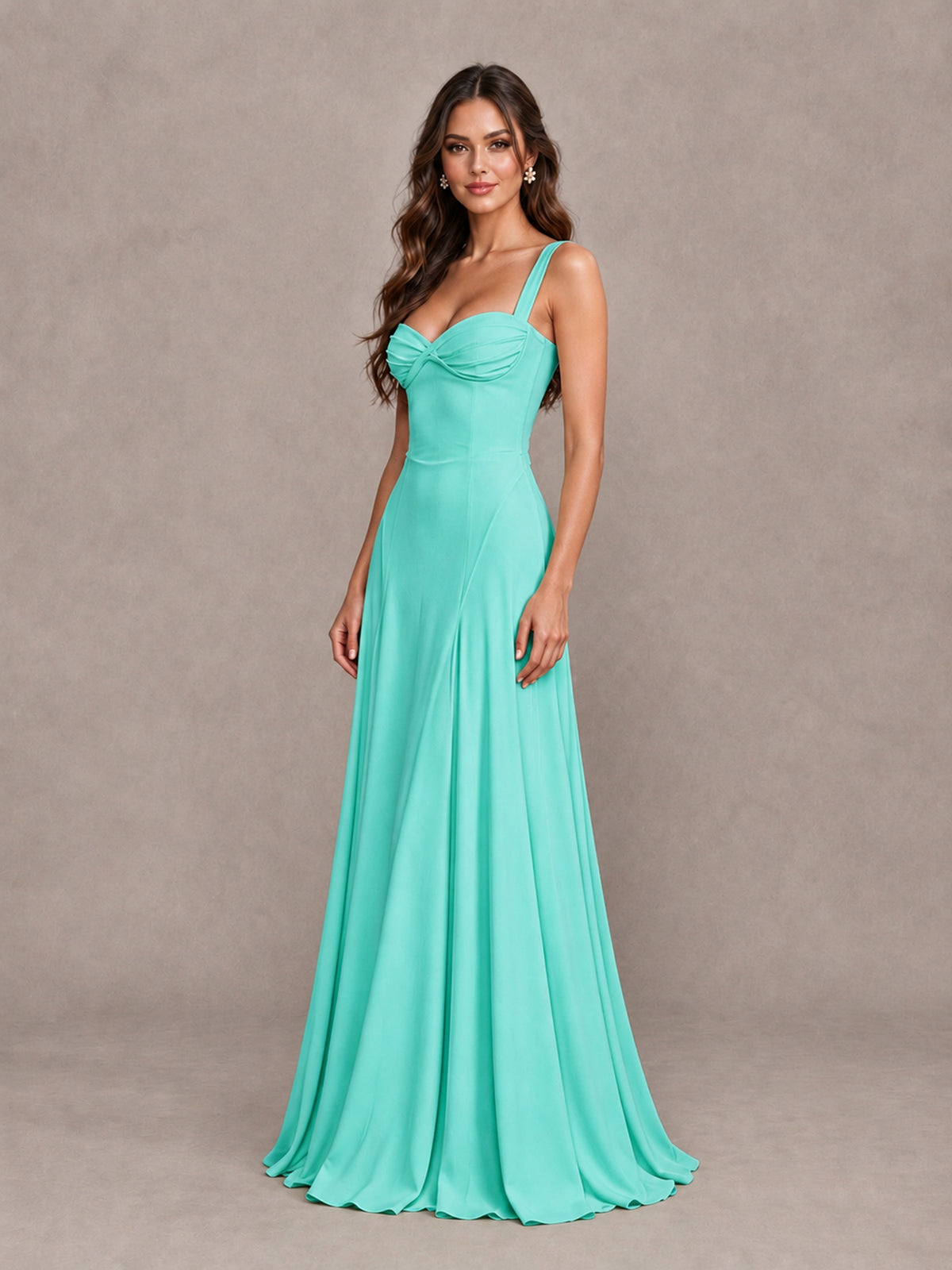 BOLODOO Turquoise Sweetheart Lace-Up Back Bridesmaid Dress - Turquoise - Turquoise (3)