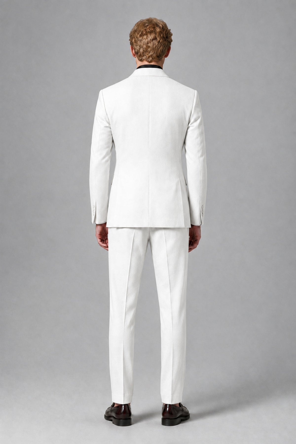 BOLODOO Men's White Double-Breasted Two-Piece Suit – Jacket & Trousers - White