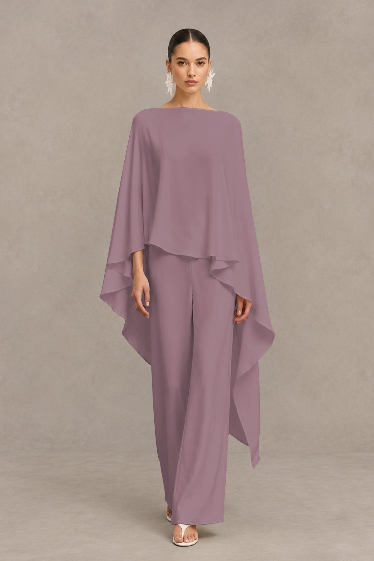 BOLODOO Wisteria Cape Sleeve Wide-Leg Formal Pantsuit - Wisteria - Wisteria_01