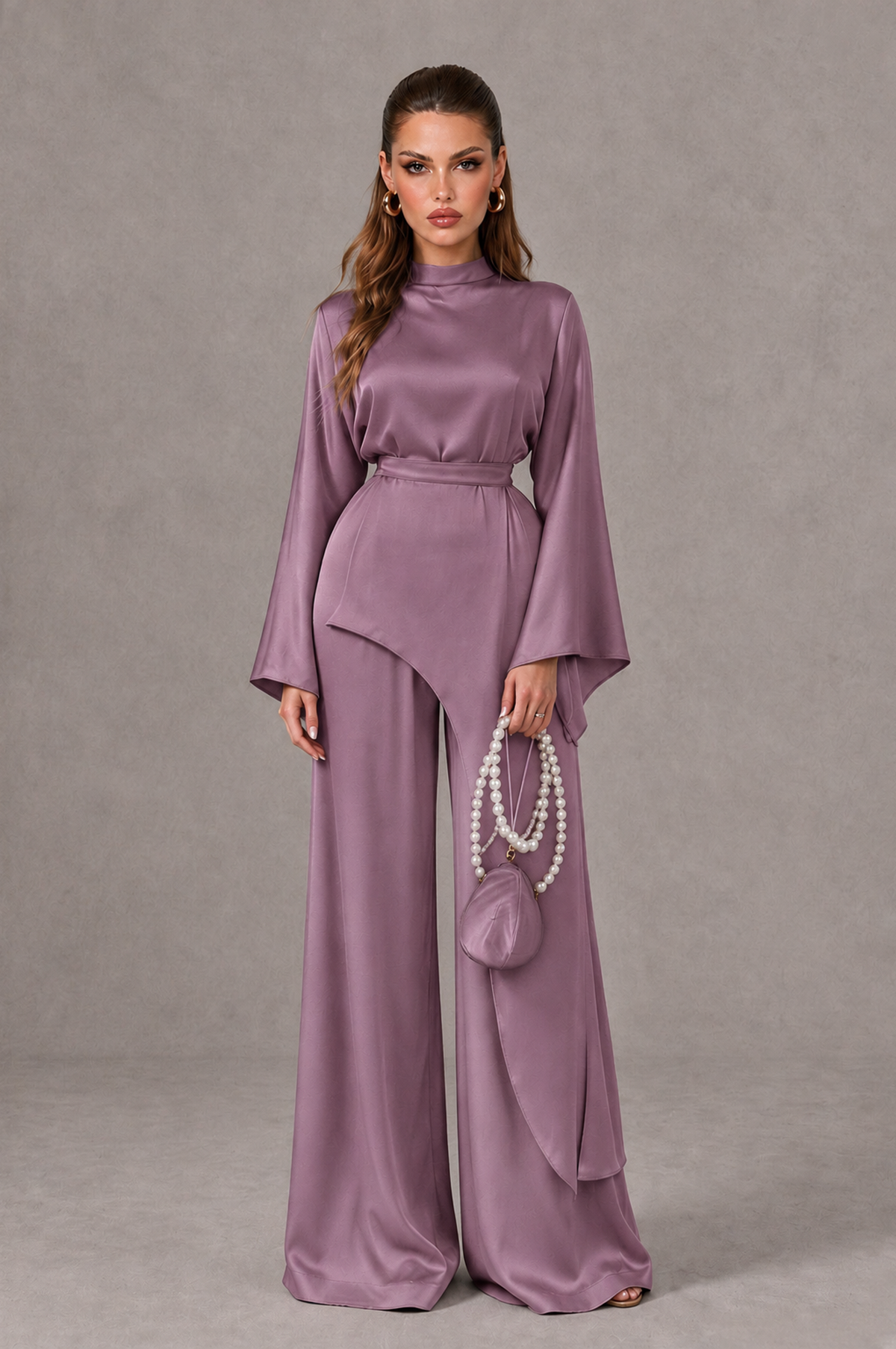 BOLODOO Wisteria Satin-Look Long Sleeve Wide-Leg Jumpsuit - Wisteria - Wisteria_01