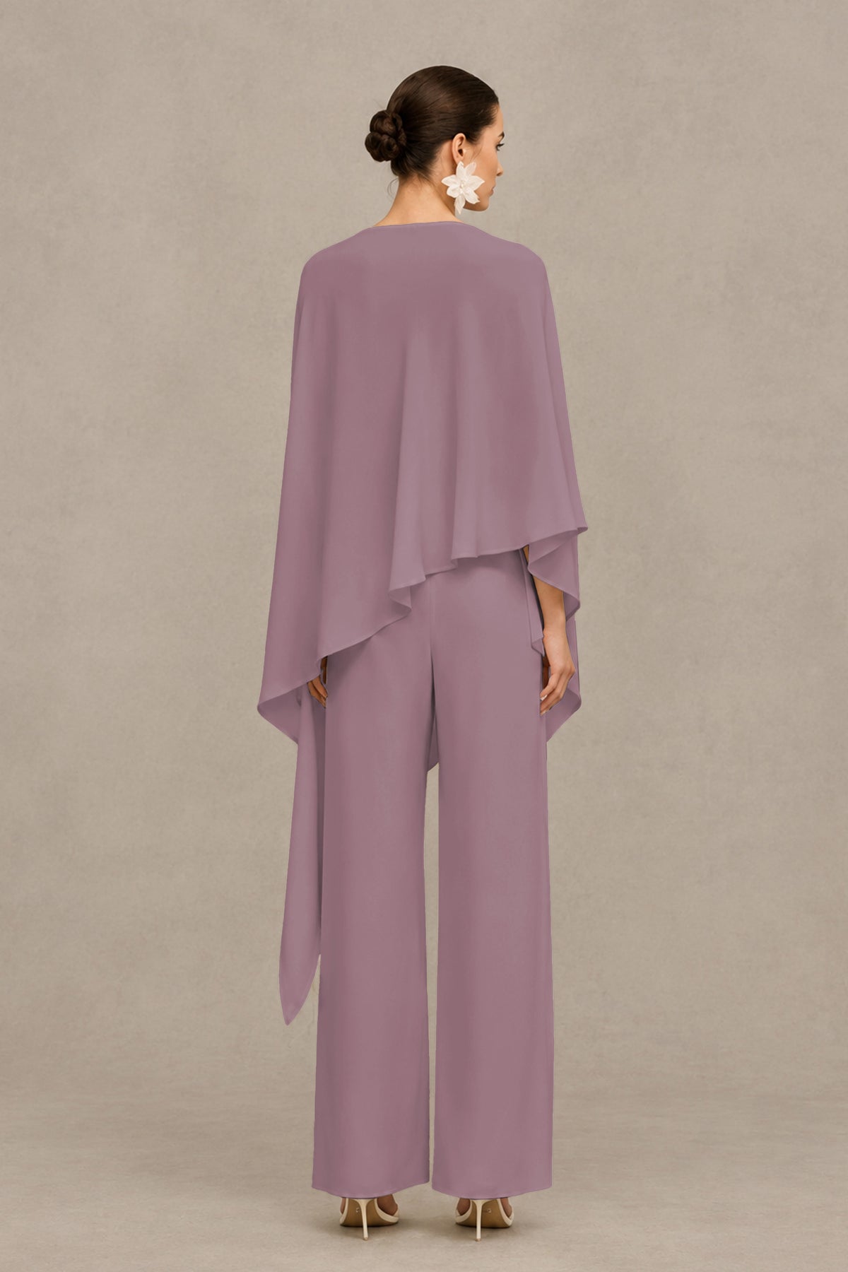 BOLODOO Wisteria Cape Sleeve Wide-Leg Formal Pantsuit - Wisteria - Wisteria_02
