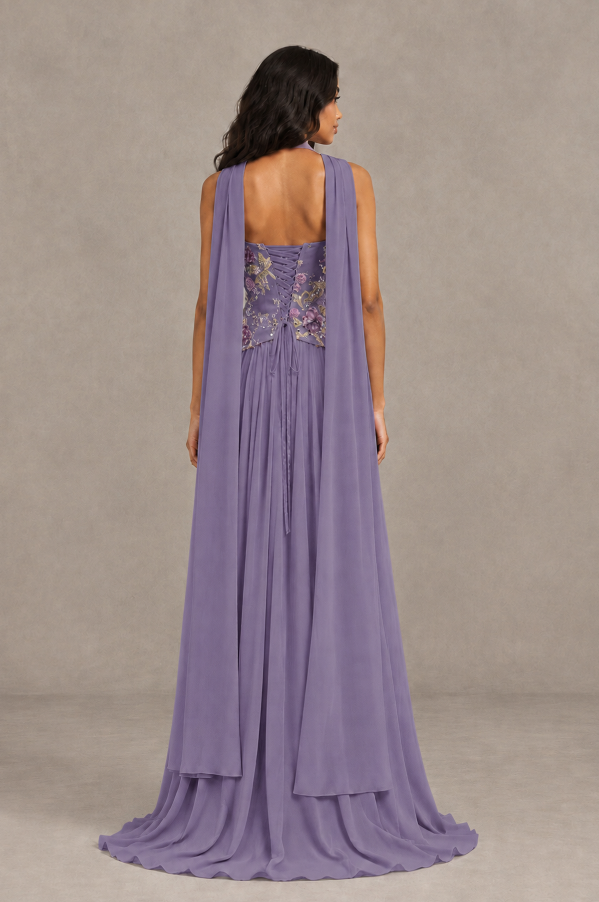 BOLODOO Wisteria Strapless Beaded Floral Corset Chiffon Maxi Gown – Open Back Prom & Formal Evening Dress - Wisteria - Wisteria_02