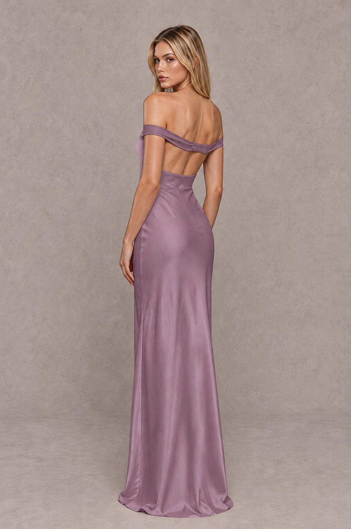 BOLODOO Wisteria Off-Shoulder Open-Back Satin Evening Gown - Wisteria - Wisteria_02