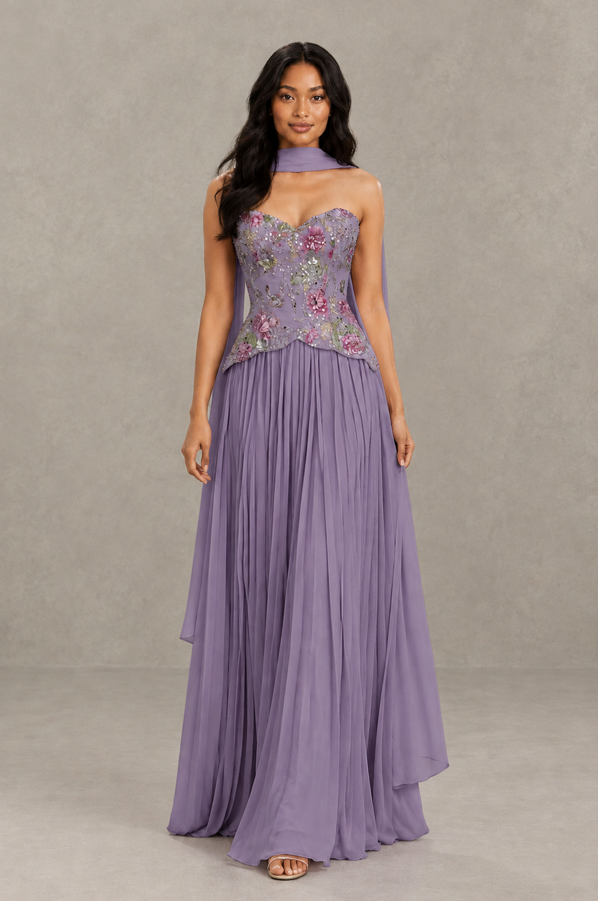 BOLODOO Wisteria Strapless Beaded Floral Corset Chiffon Maxi Gown – Open Back Prom & Formal Evening Dress - Wisteria - Wisteria_03