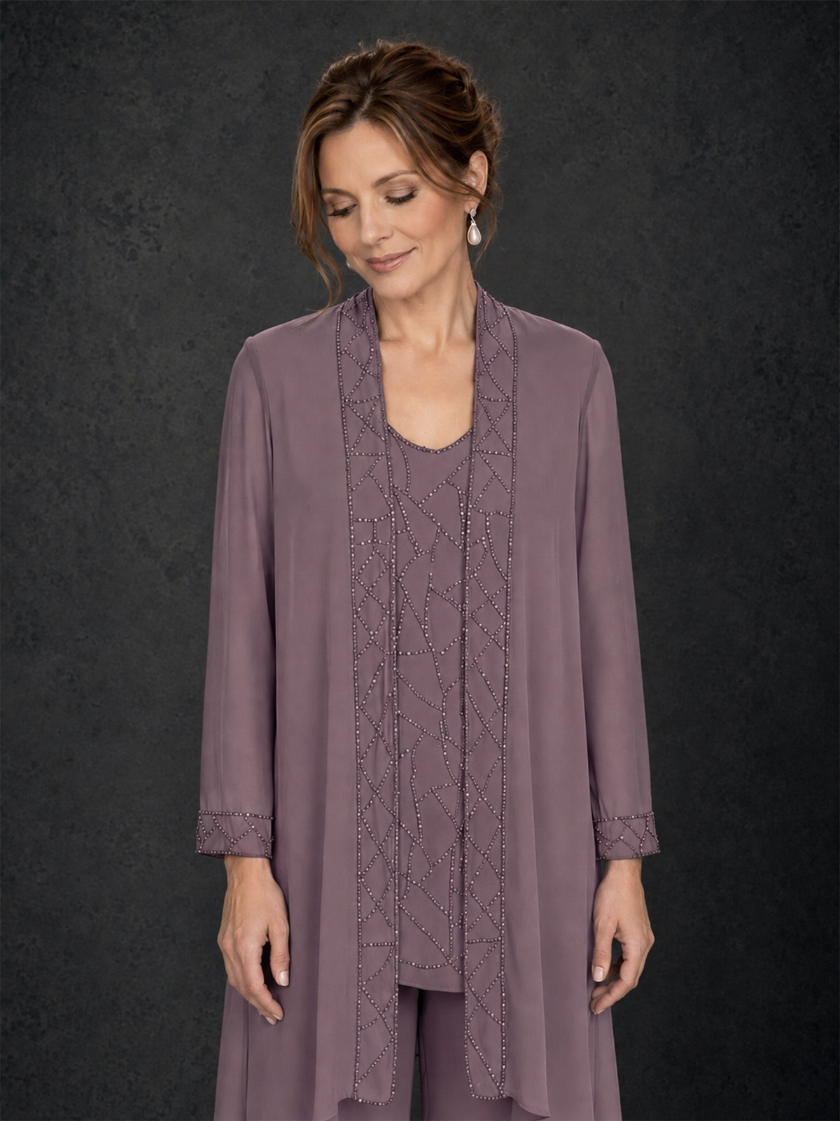 BOLODOO Wisteria 3-Piece Beaded Chiffon Duster Jacket Pant Suit - Wisteria - Wisteria_03