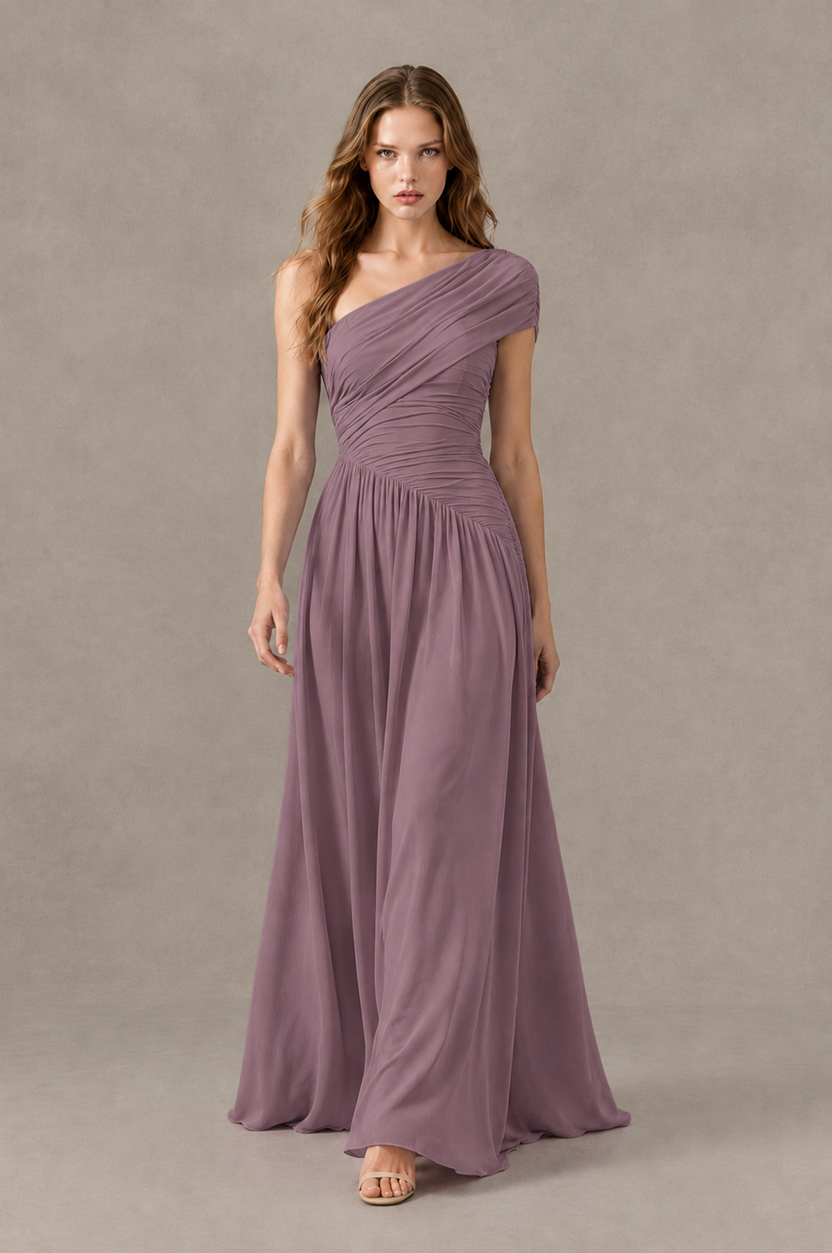 BOLODOO Wisteria One-Shoulder Ruched Floor-Length Bridesmaid Dress - Wisteria - Wisteria_03