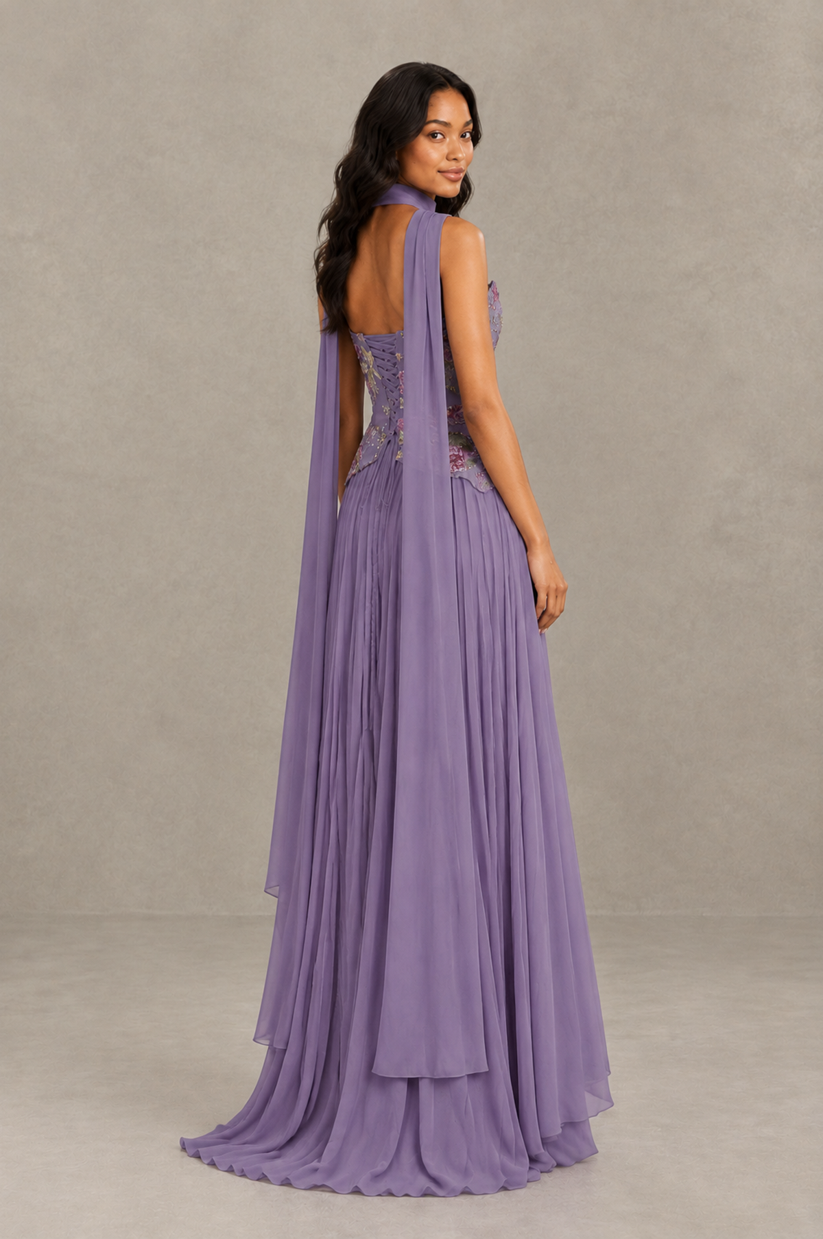 BOLODOO Wisteria Strapless Beaded Floral Corset Chiffon Maxi Gown – Open Back Prom & Formal Evening Dress - Wisteria - Wisteria_04