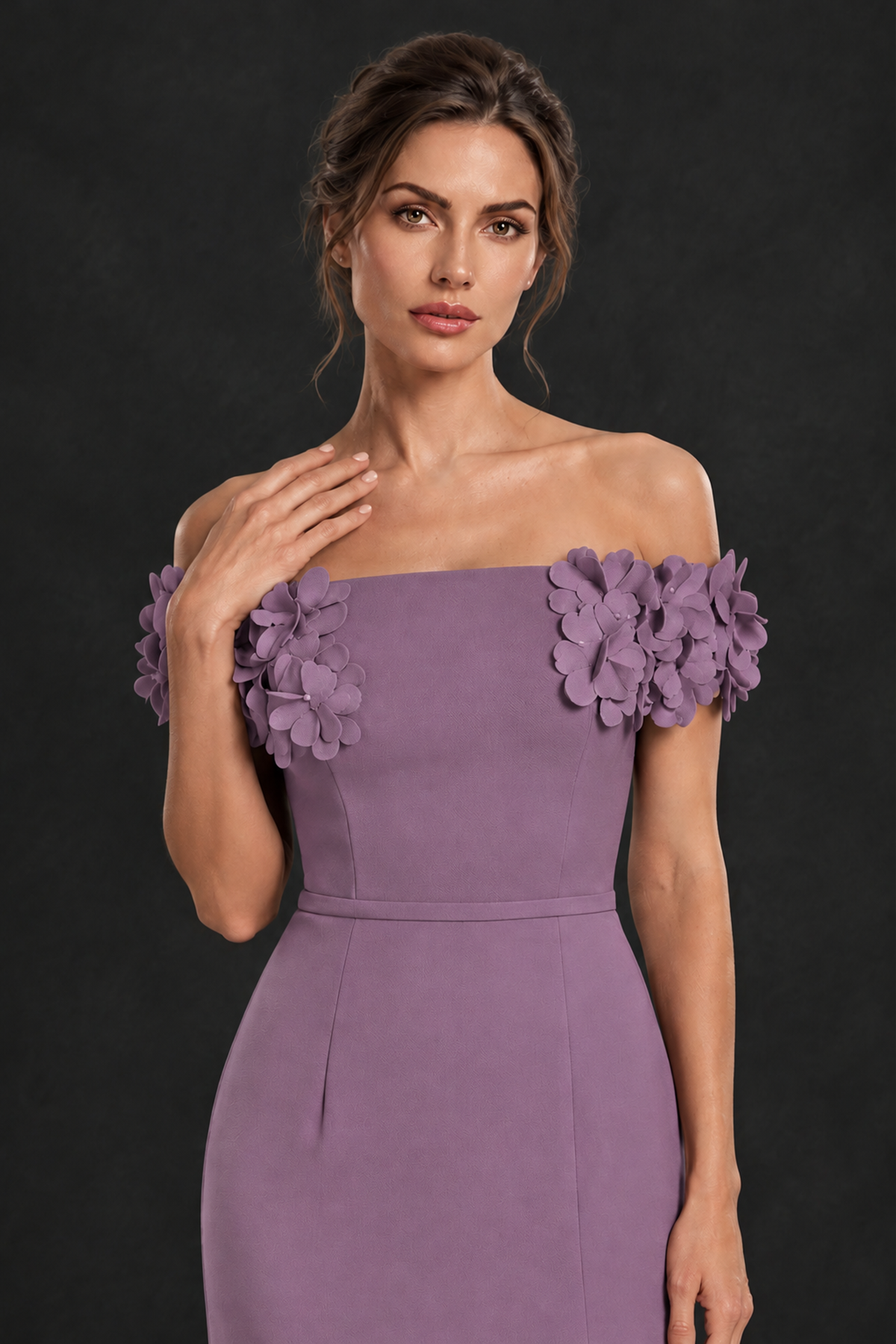 BOLODOO Wisteria Off-the-Shoulder Mother of the Bride Dress with Floral Appliques - Wisteria - Wisteria_04