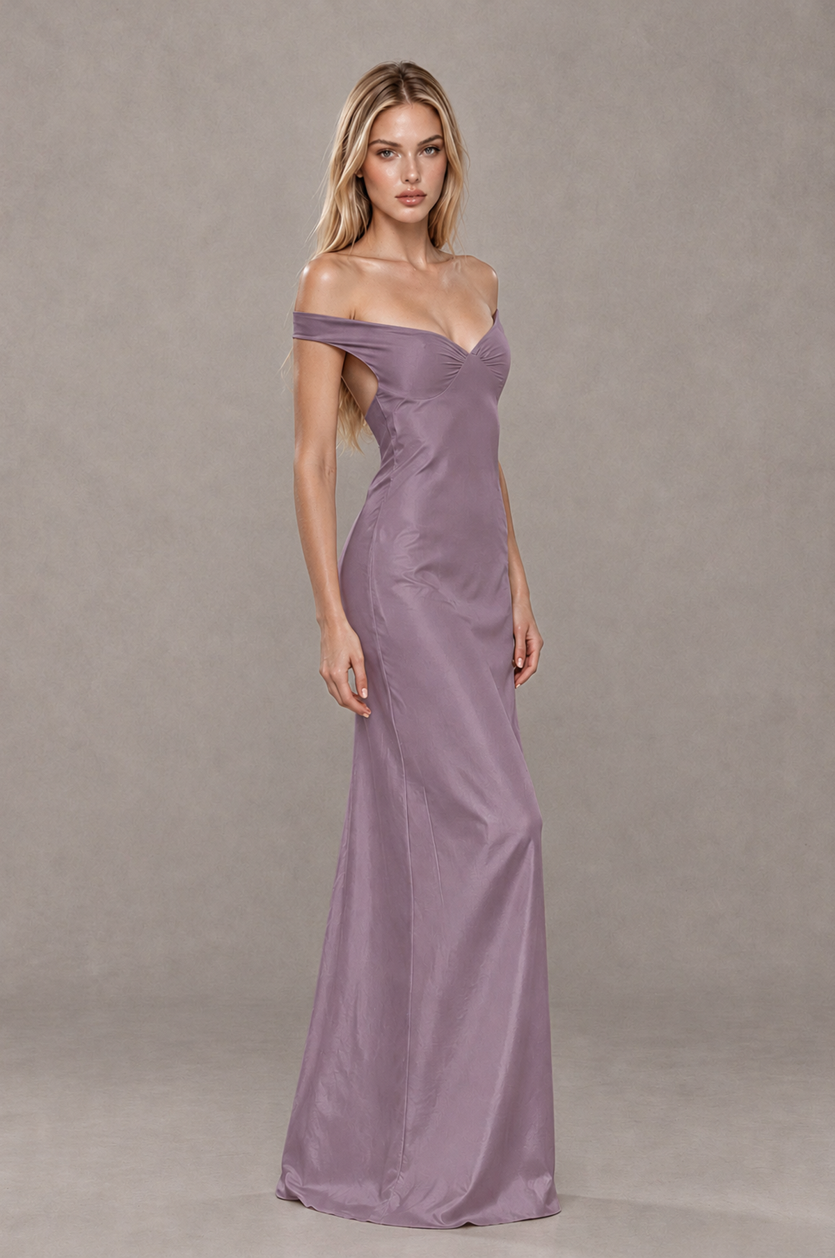 BOLODOO Wisteria Off-Shoulder Open-Back Satin Evening Gown - Wisteria - Wisteria_04