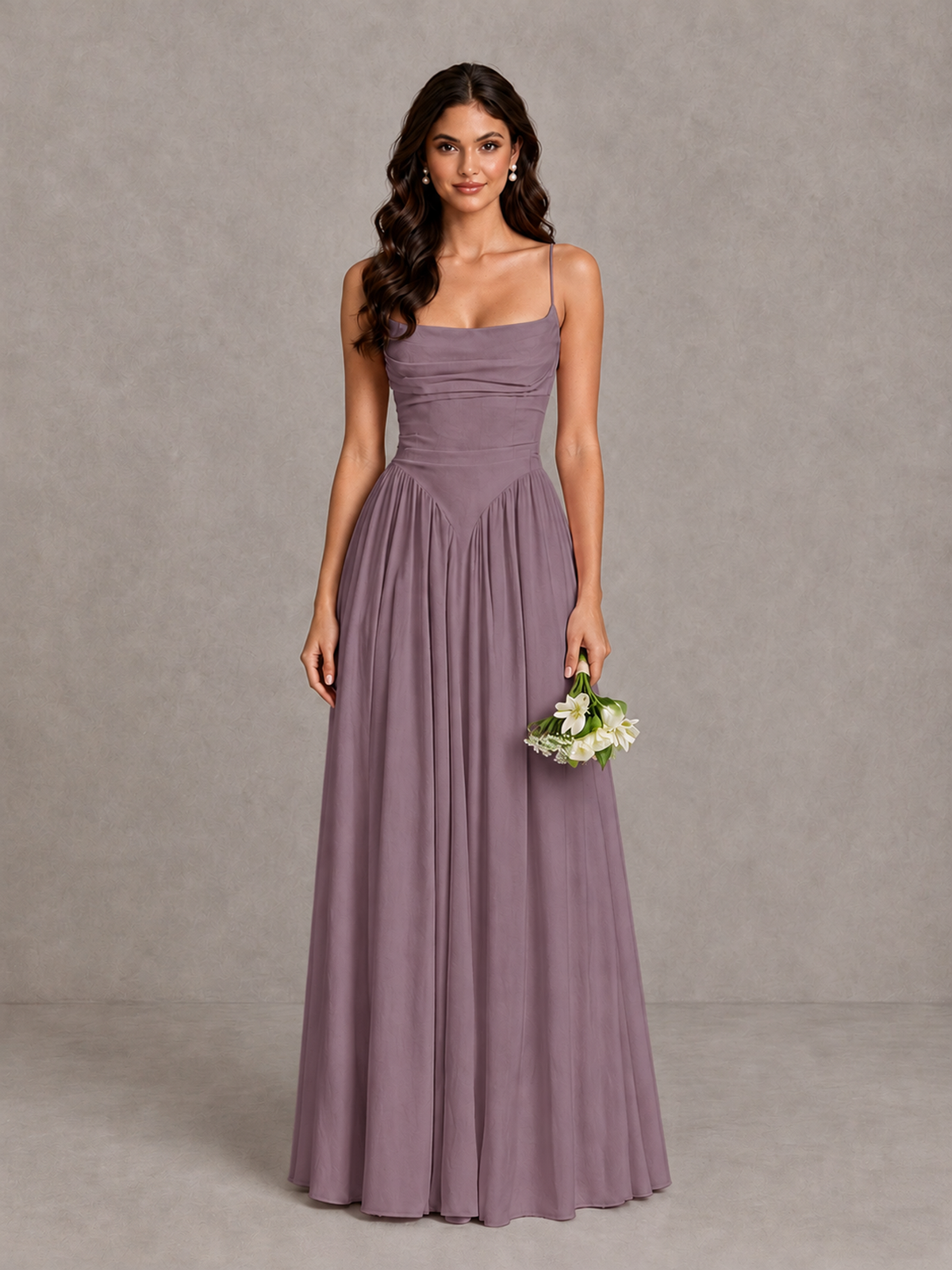 BOLODOO Wisteria Lace-Up Back A-Line Bridesmaid Dress - Wisteria - Wisteria_1