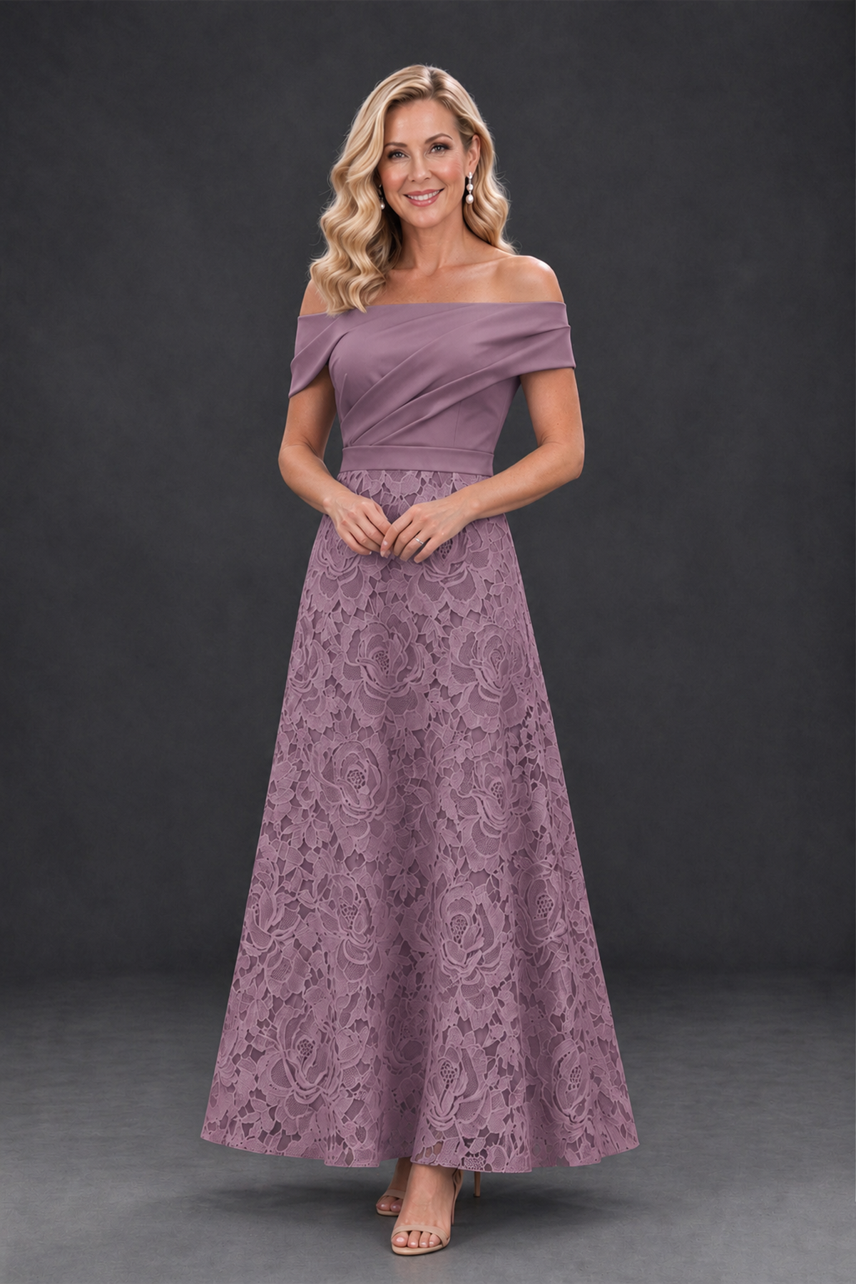 BOLODOO Wisteria Off-the-Shoulder Floral A-Line Mother of the Bride Dress - Wisteria - Wisteria_1