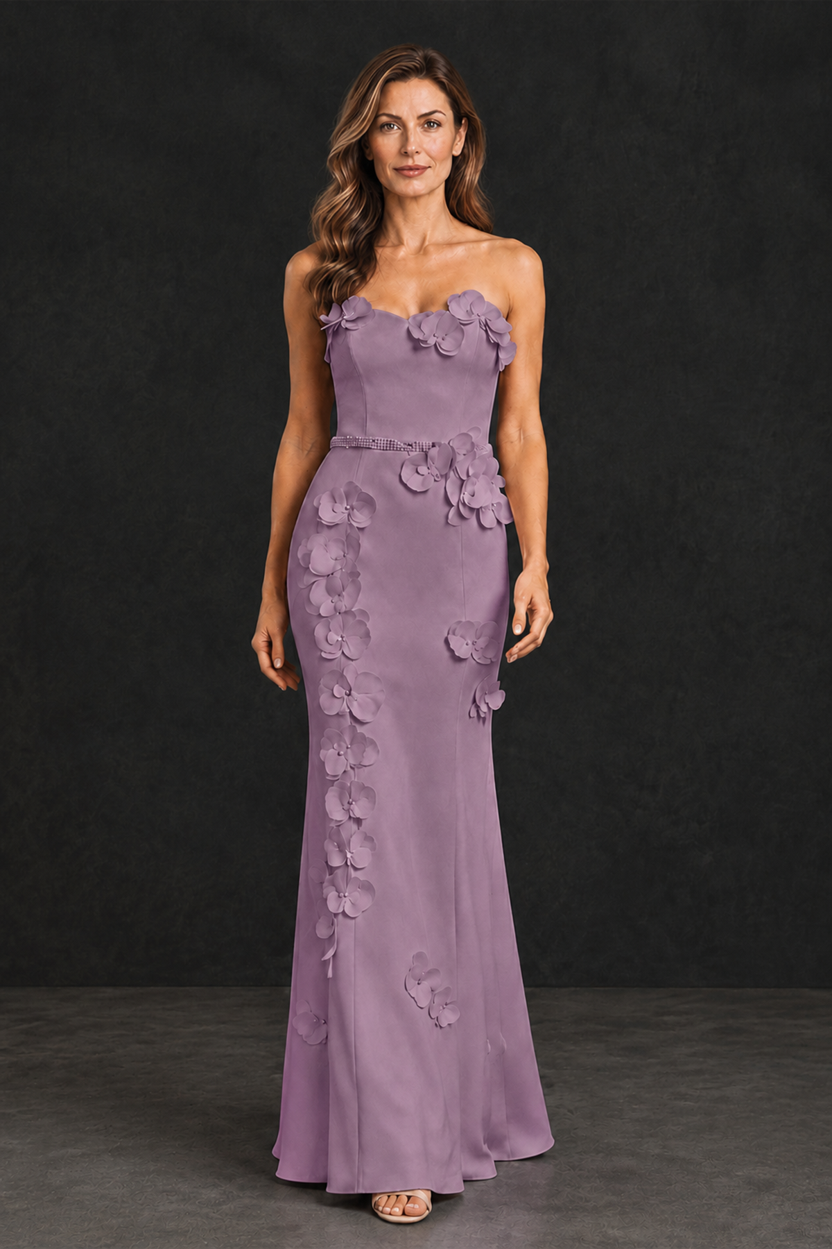 BOLODOO Wisteria Strapless Mother of the Bride Dress with 3D Floral Appliques - Wisteria - Wisteria_1