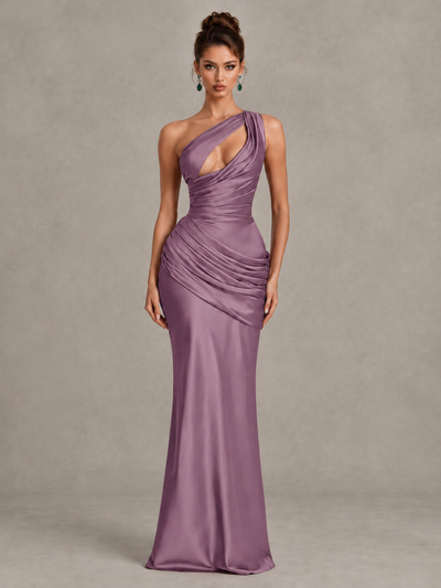BOLODOO Wisteria One-Shoulder Cutout Satin Mermaid Prom Dress - Wisteria - Wisteria_1
