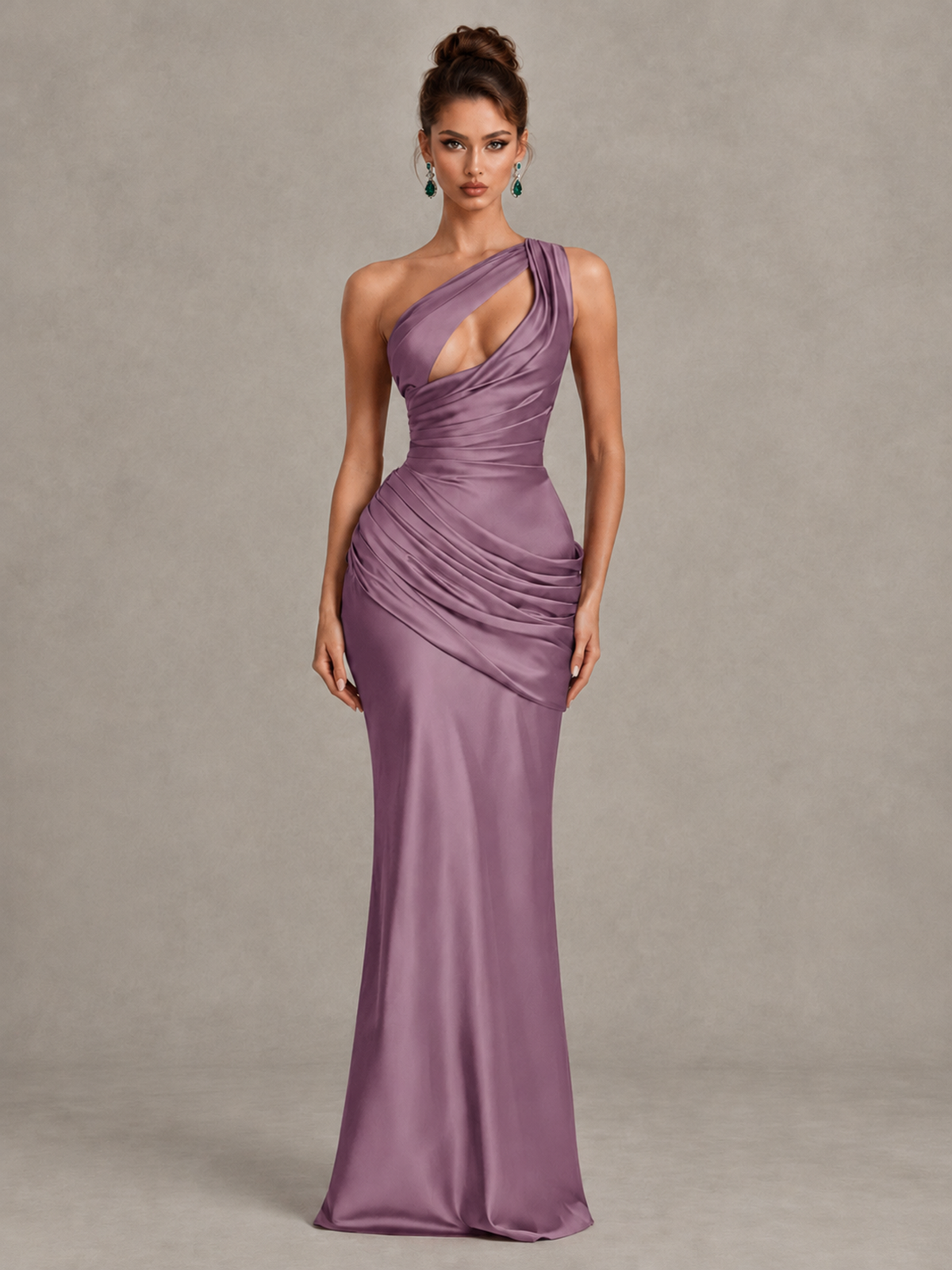 BOLODOO Wisteria One-Shoulder Cutout Satin Mermaid Prom Dress - Wisteria - Wisteria_1