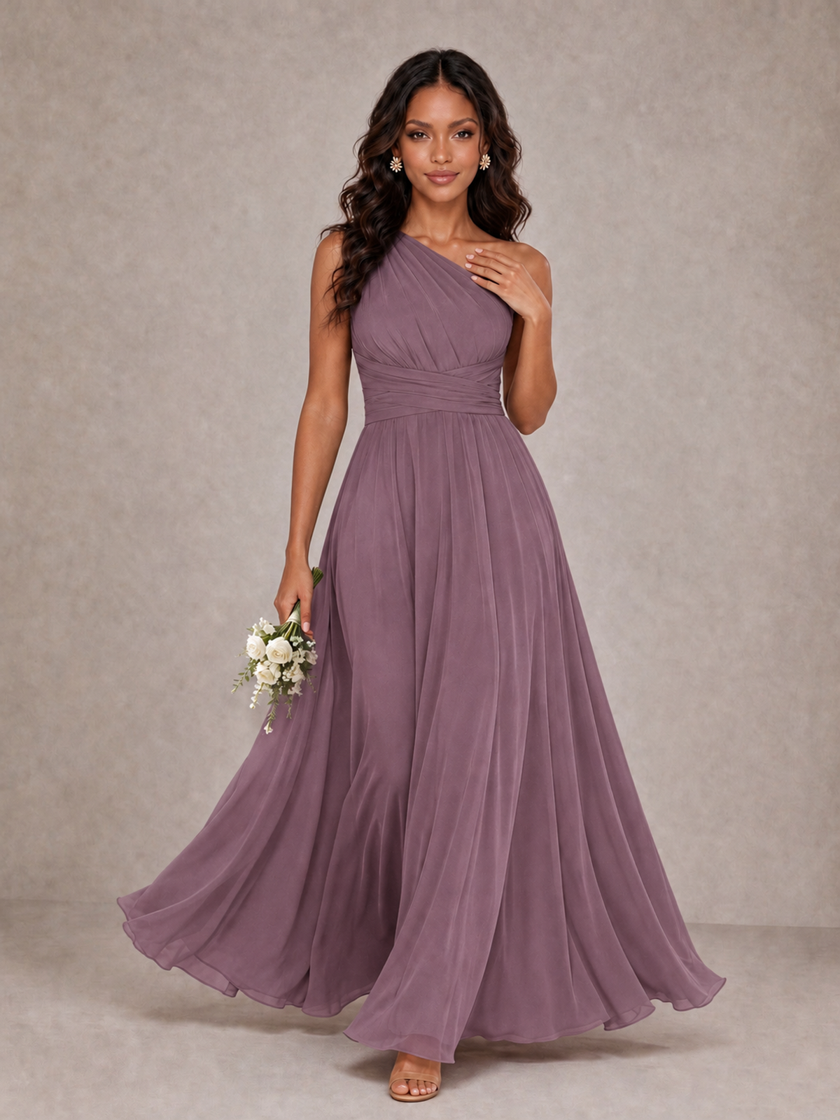 BOLODOO Wisteria One-Shoulder A-Line Bridesmaid Dress - Wisteria - Wisteria_1
