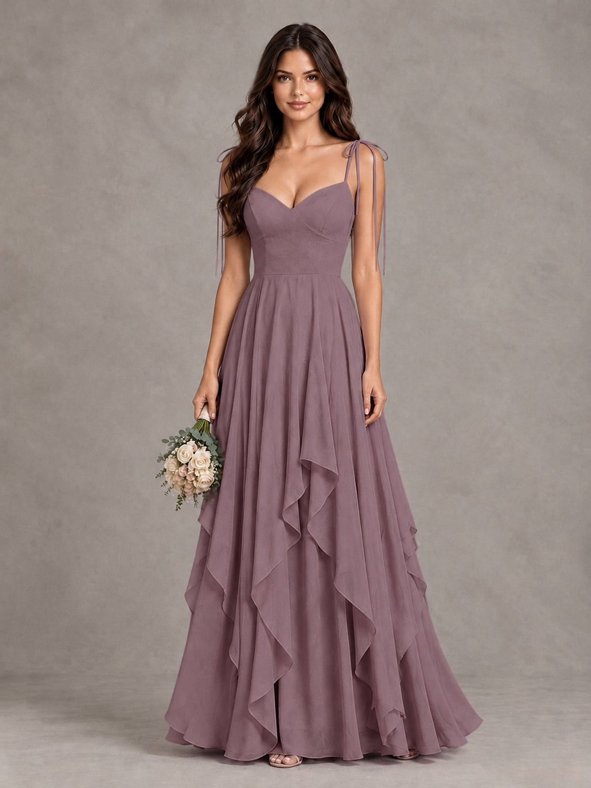 BOLODOO Wisteria Tie-Strap Ruffle A-Line Bridesmaid Dress - Wisteria - Wisteria_1