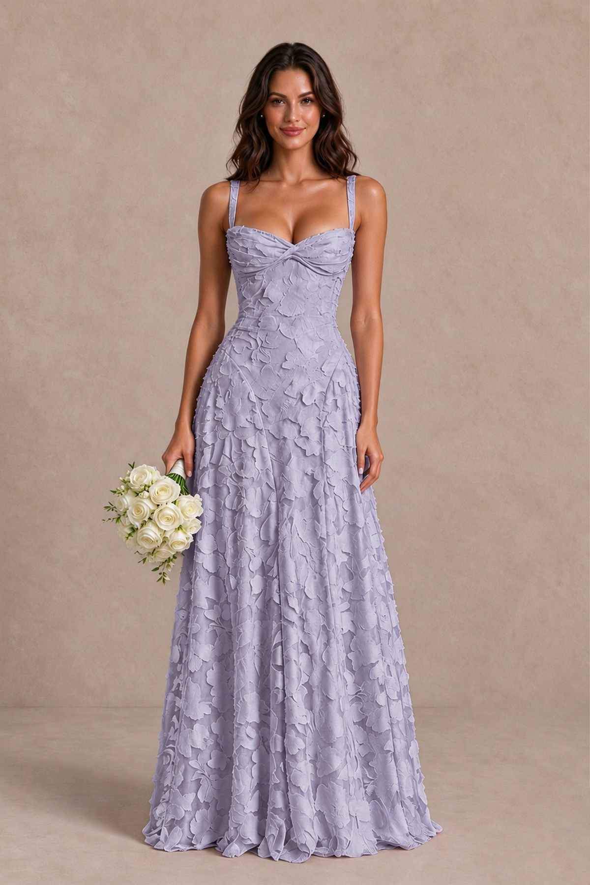 BOLODOO Wisteria Floral-Textured A-Line Dress with Lace-Up Back - Wisteria - Wisteria_1