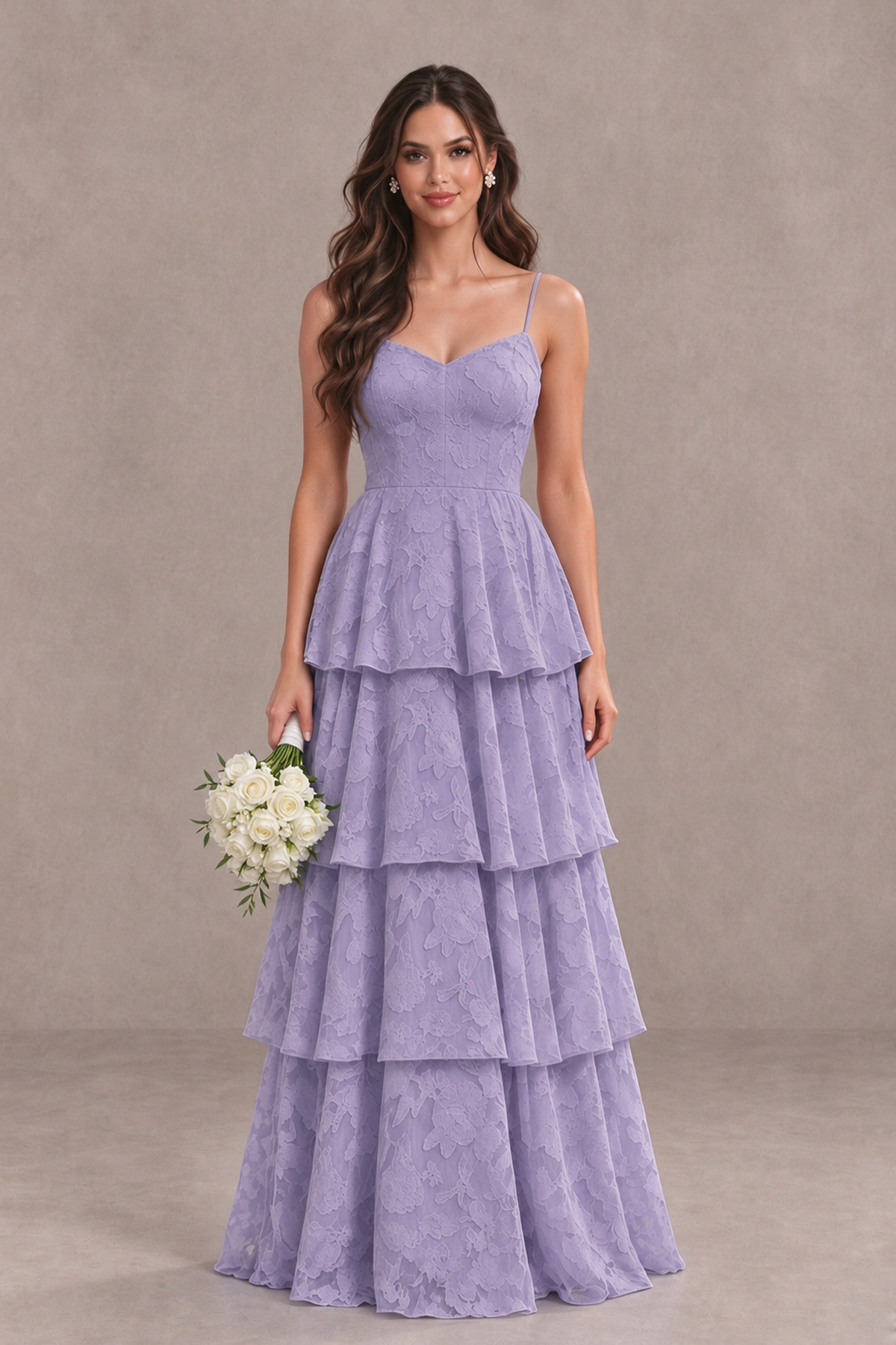 BOLODOO Wisteria Tiered Floral-Textured Spaghetti Strap Maxi Dress - Wisteria - Wisteria_1