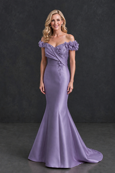 BOLODOO Wisteria Off-Shoulder Floral Mermaid Mother of the Bride Dress - Wisteria - Wisteria_1