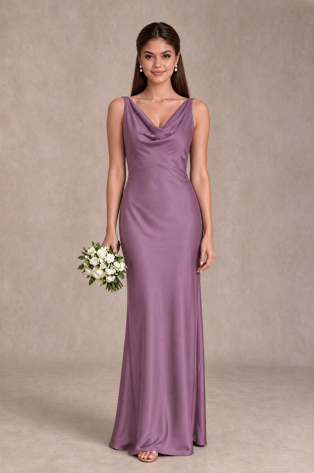 BOLODOO Wisteria Cowl Neck Open Back Satin Bridesmaid Dress - Wisteria - Wisteria_1