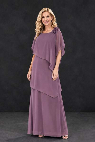 BOLODOO Wisteria Tiered Flutter Sleeve Mother of the Bride Maxi Dress - Wisteria - Wisteria_1